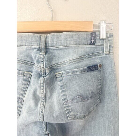 7 For All Mankind Gwenevere Low Rise Skinny Jeans For Women’s Size 29 Blue Denim - Picture 3 of 9